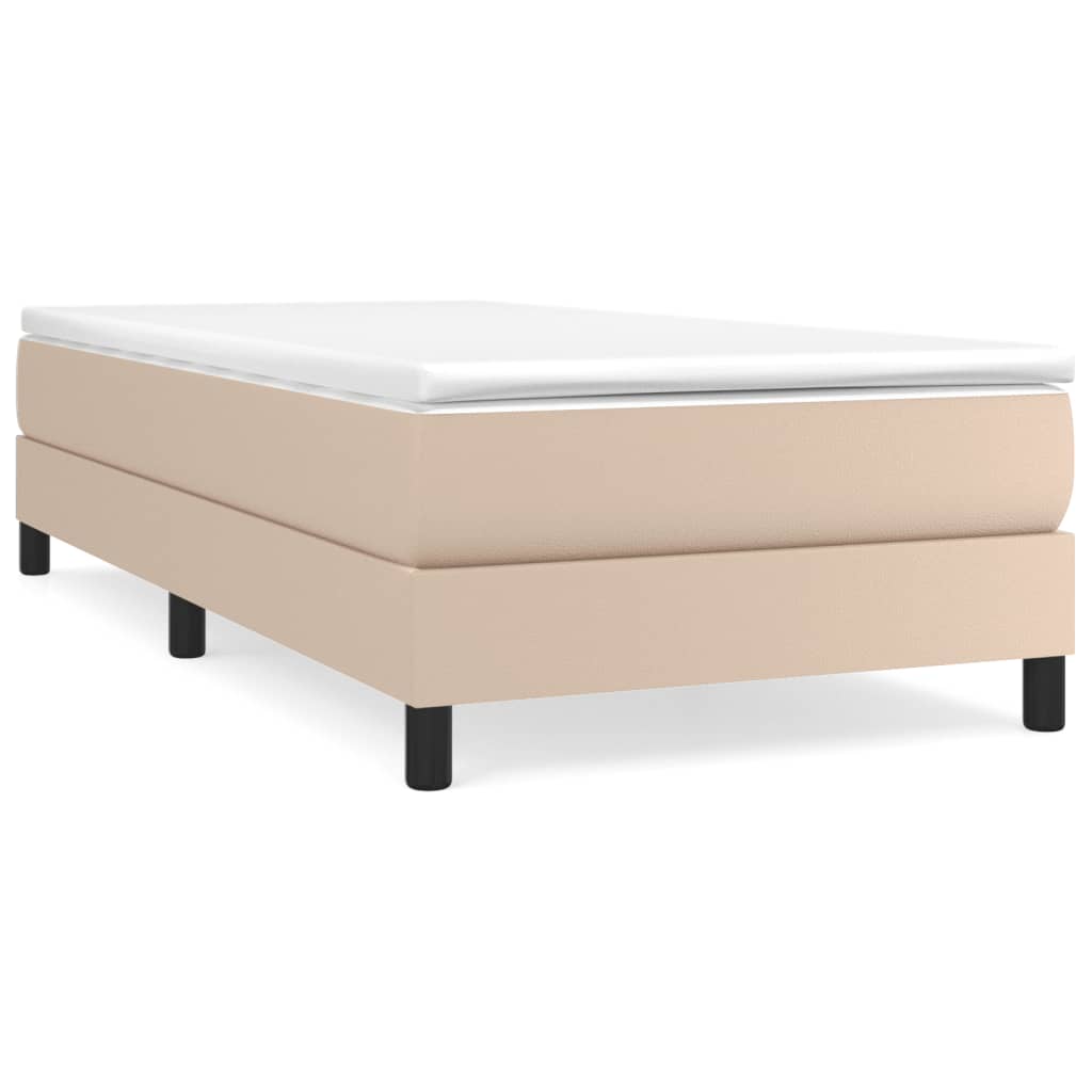 vidaXL Boxspringbett Matratze Cappuccino-Braun 100x200cm Kunstleder