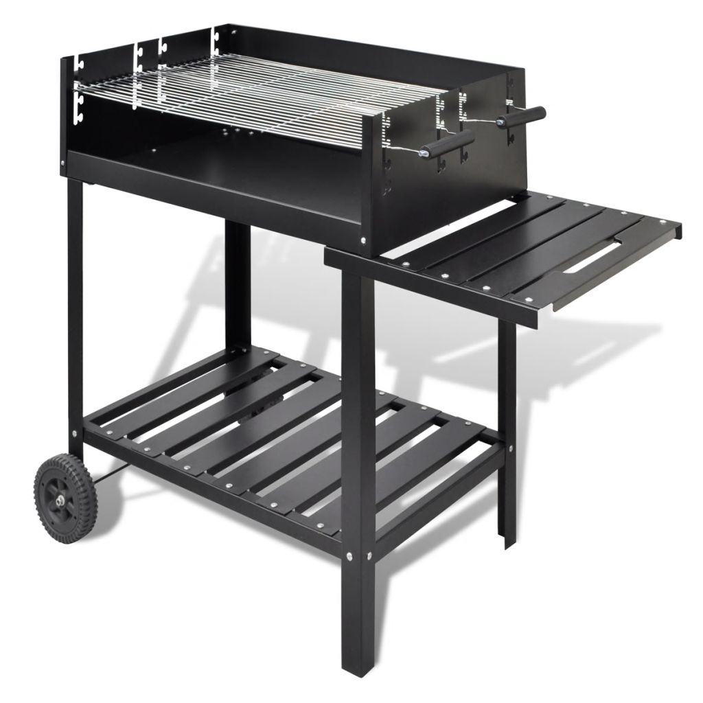 BBQ grill Column barbecue Charcoal grill Barbeque with 2 wheels