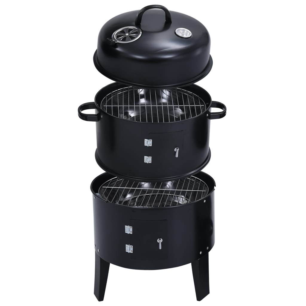 vidaXL 3-in-1 charcoal barbecue smoker oven 40×80 cm