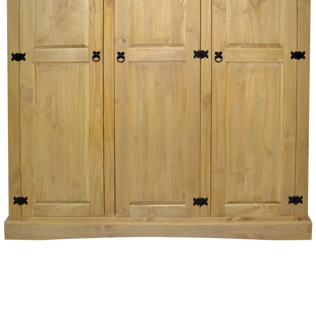 vidaXL Kleiderschrank Mexiko-Stil Kiefernholz 3 Türen