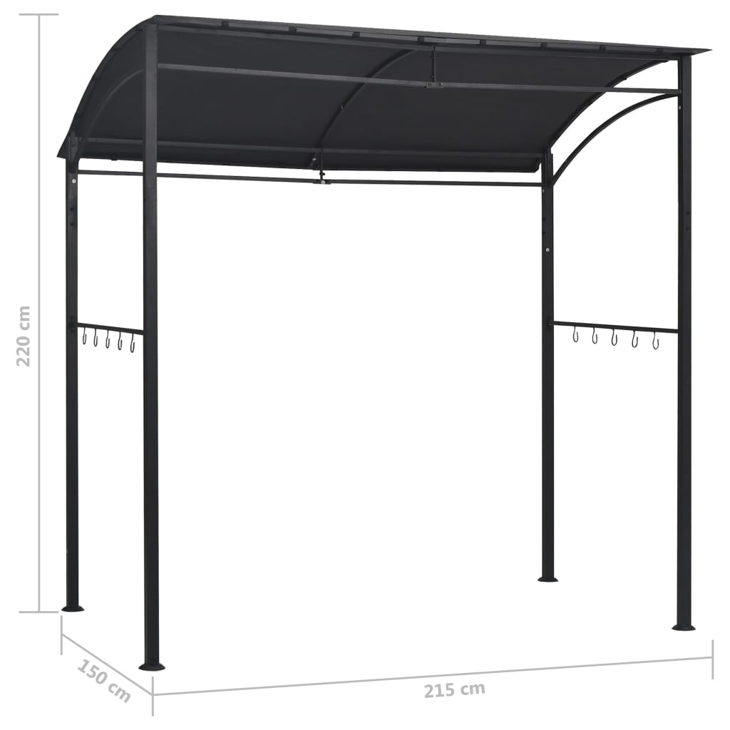 vidaXL BBQ-Pavillon 215x150x220 cm Anthrazit Stahl