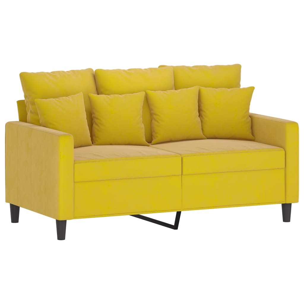 vidaXL 2-Sitzer-Sofa Gelb 120 cm Samt