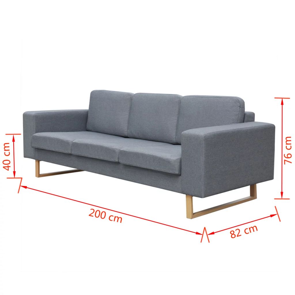 vidaXL 2-Sitzer und 3-Sitzer Sofa Set Hellgrau