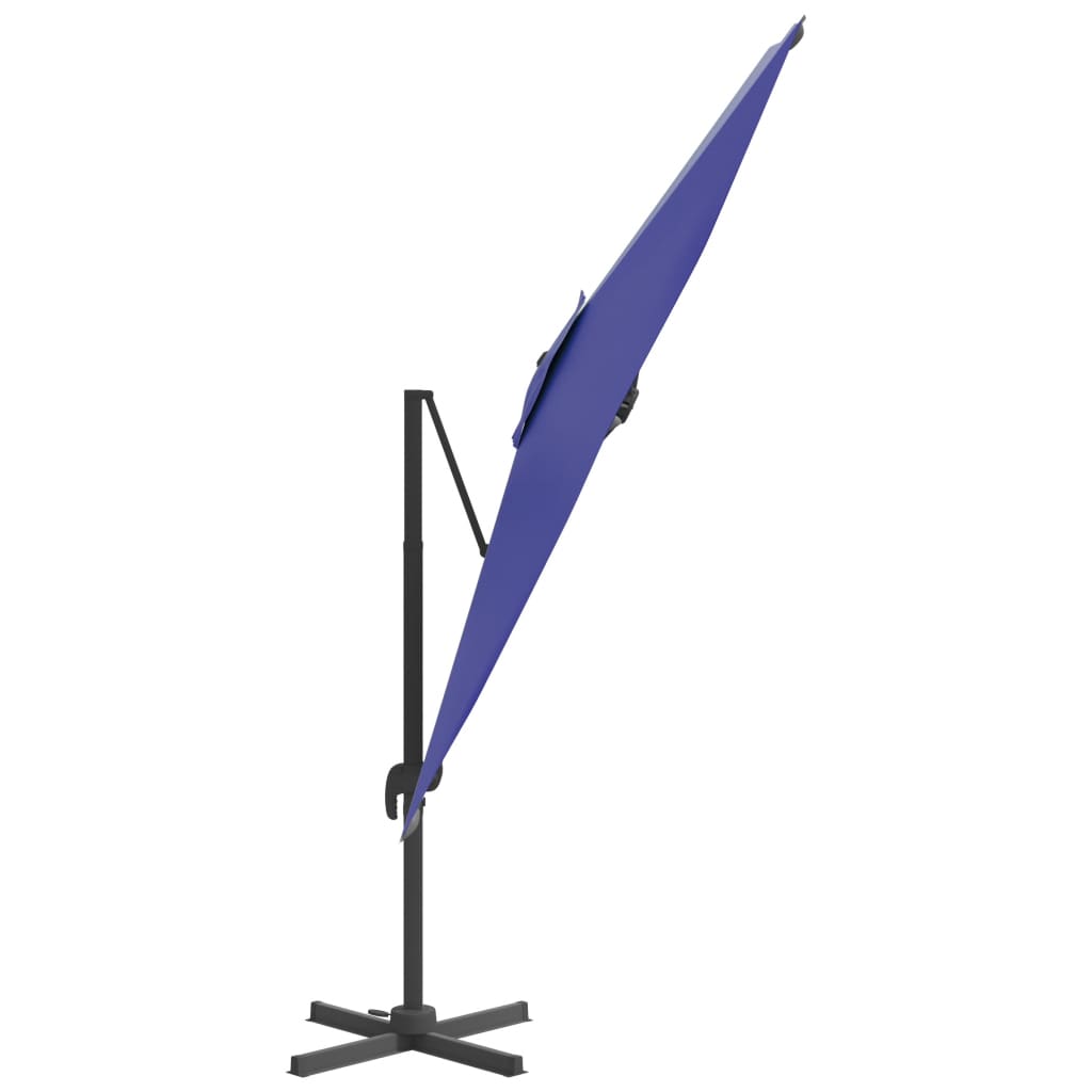 vidaXL Ampelschirm mit Aluminium-Mast Azurblau 400x300 cm