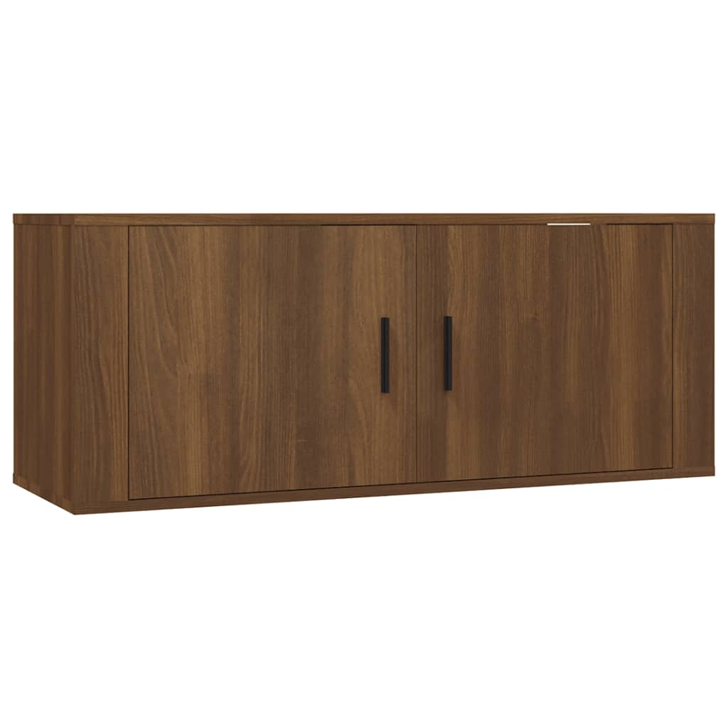 vidaXL 4-tlg. TV-Schrank-Set Braun Eichen-Optik Holzwerkstoff