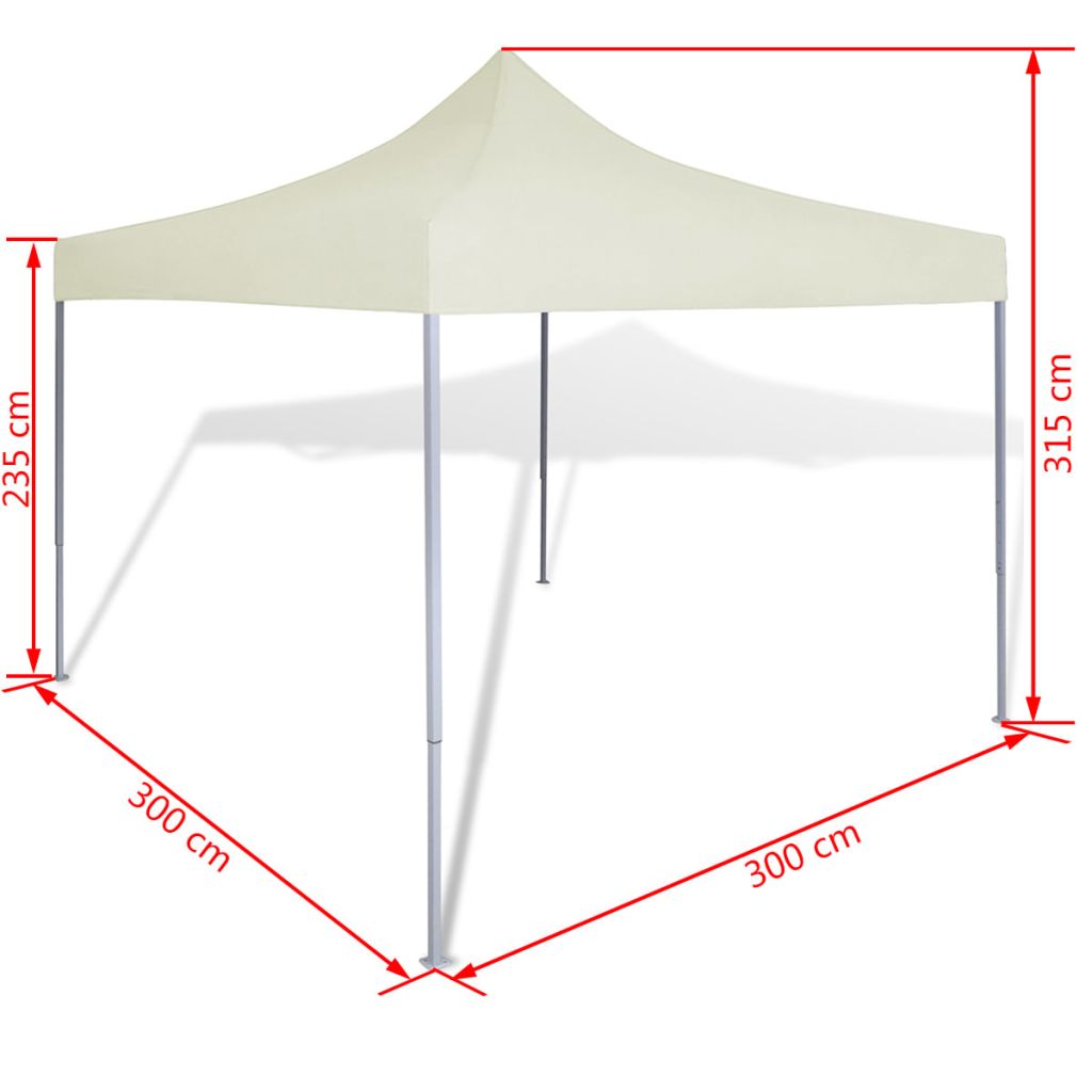 vidaXL Folding tent 3x3 m cream