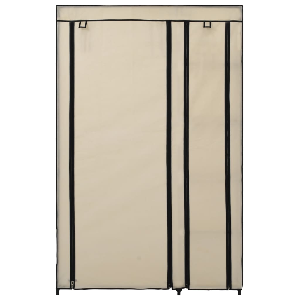 vidaXL Faltschränke 2 Stk. Creme 110x45x175 cm Stoff