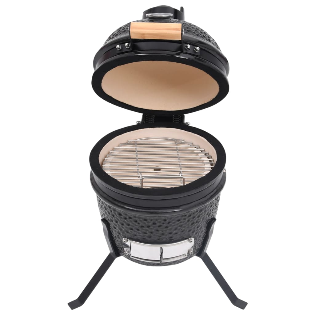 vidaXL 2-in-1 Kamado-Grill Smoker Keramik 56 cm Schwarz