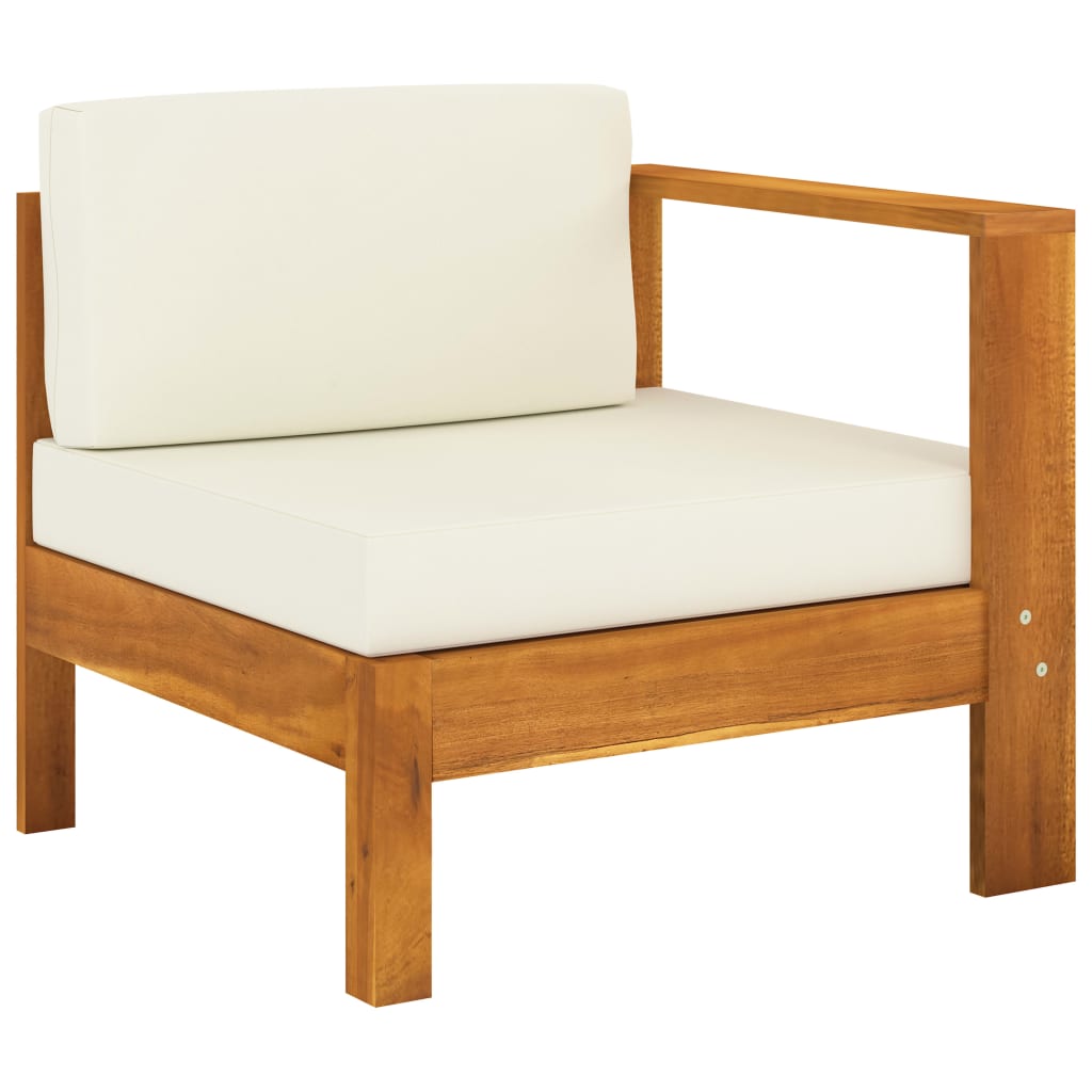 vidaXL 10-tlg. Garten-Lounge-Set mit Creme Auflagen Massivholz Akazie