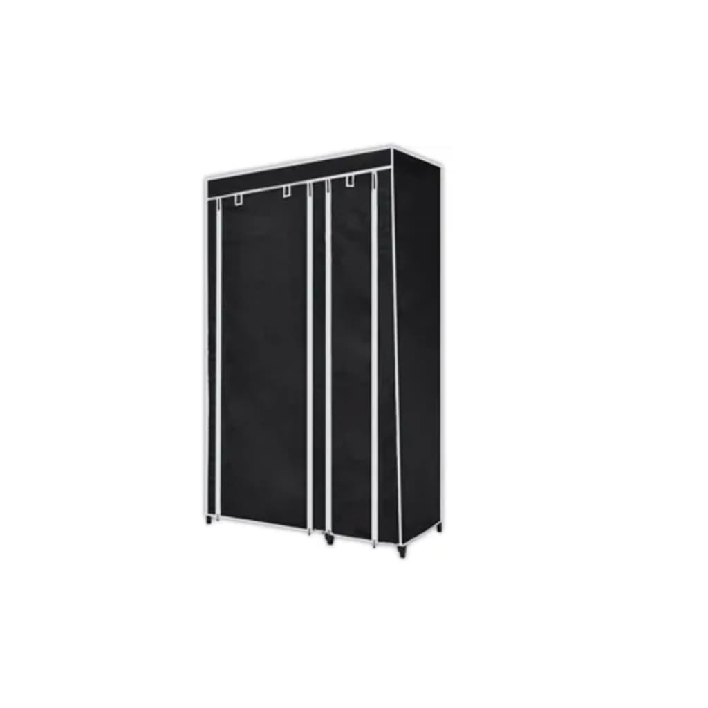 vidaXL Faltbarer Stoffschrank Schwarz 110 x 45 x 175 cm 