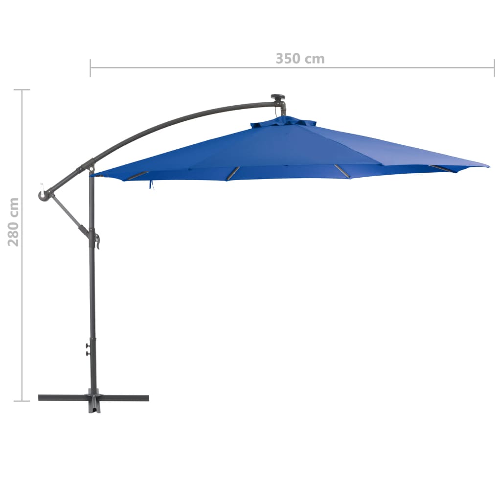 vidaXL Ampelschirm mit Aluminium-Mast 350 cm Blau