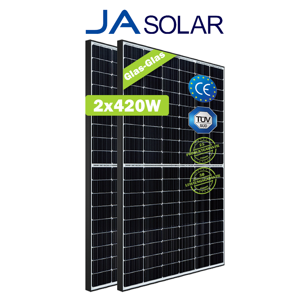 Balkonkraftwerk JA Solar - Bifacial 840WP/800W 2x420Wp - Deye