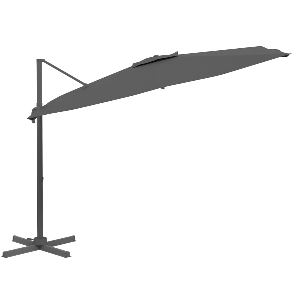 vidaXL Ampelschirm mit Aluminium-Mast Anthrazit 400x300 cm