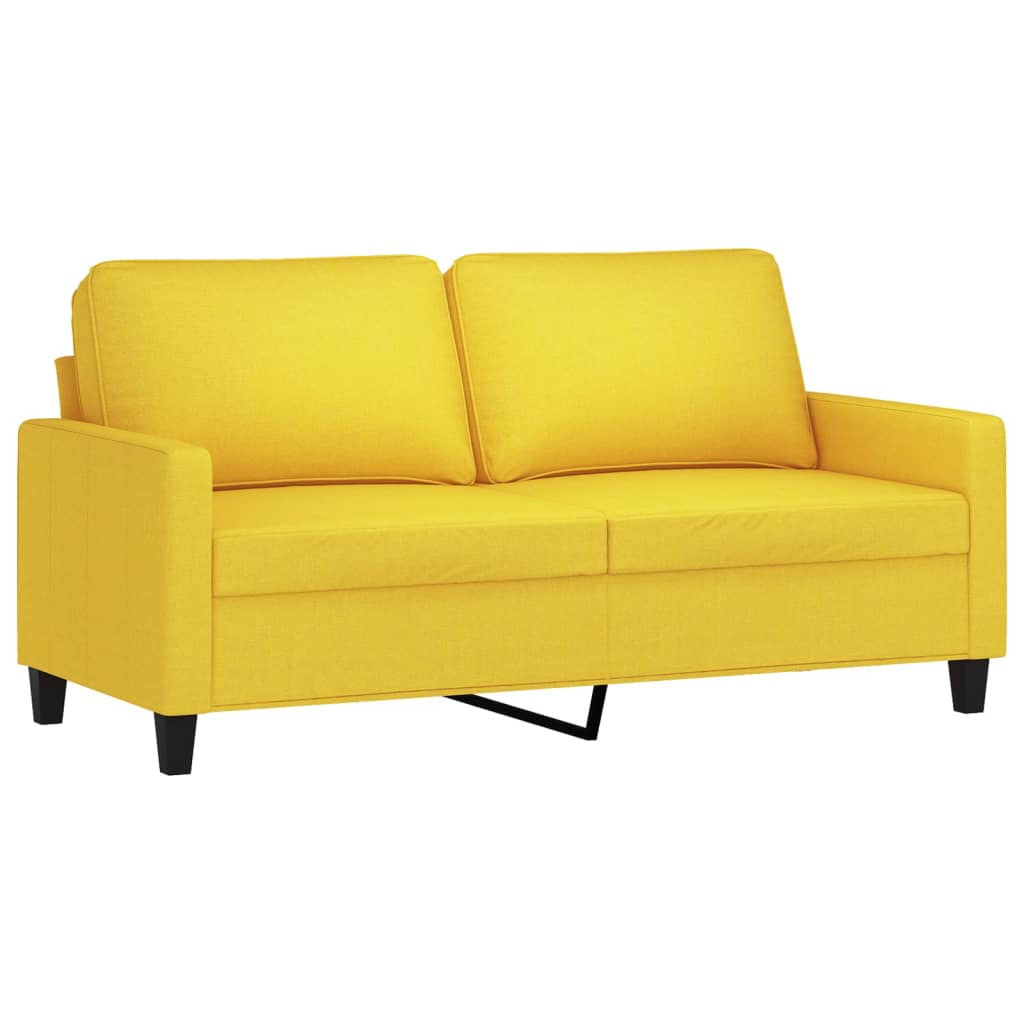 vidaXL 2-Sitzer-Sofa Hellgelb 140 cm Stoff