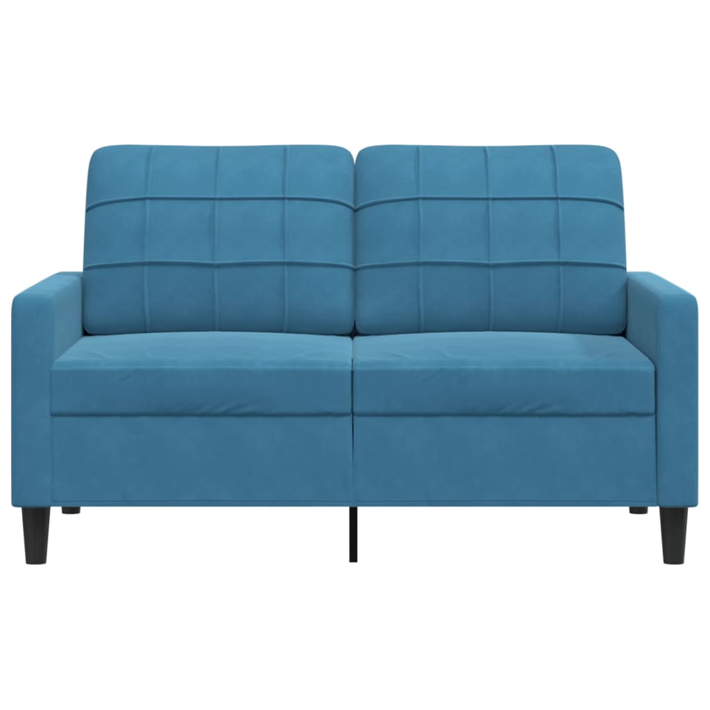 vidaXL 2-Sitzer-Sofa Blau 120 cm Samt