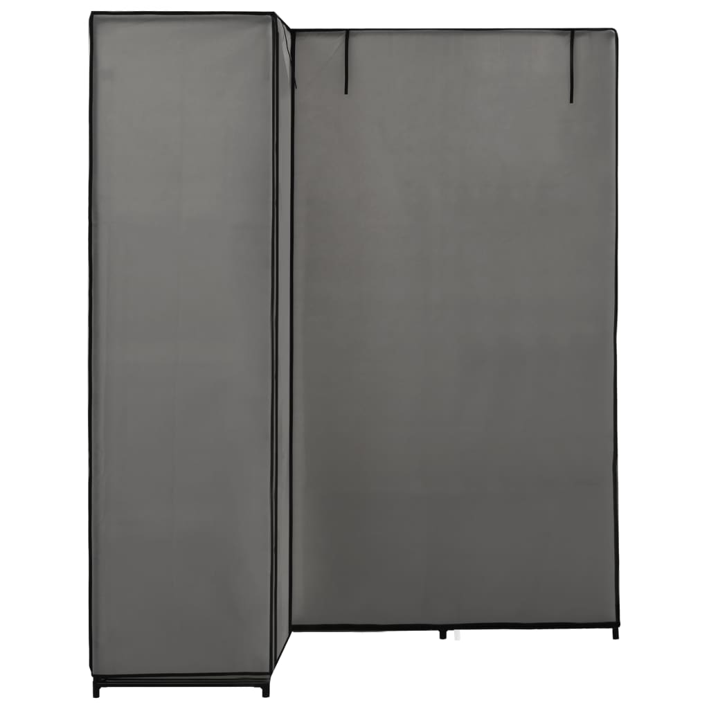 vidaXL Eckkleiderschrank Grau 130 x 87 x 169 cm