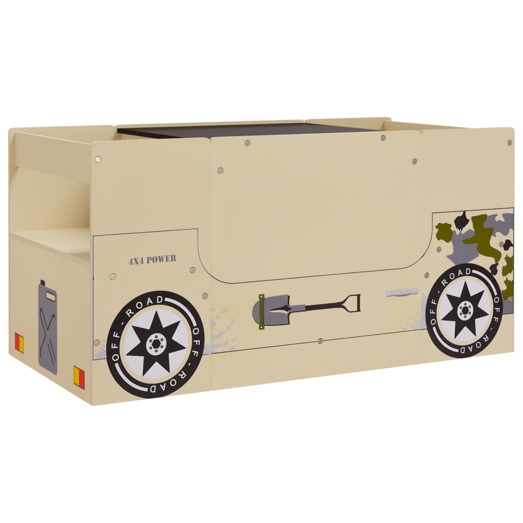 vidaXL 3-tlg. Kindertisch und Stuhl Set Geländewagen-Design MDF