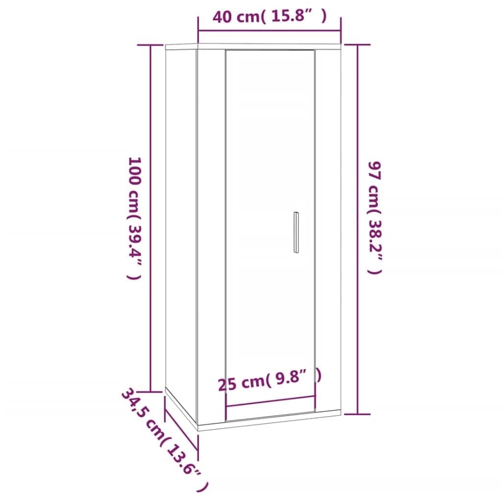 vidaXL 4-tlg. TV-Schrank-Set Räuchereiche Holzwerkstoff