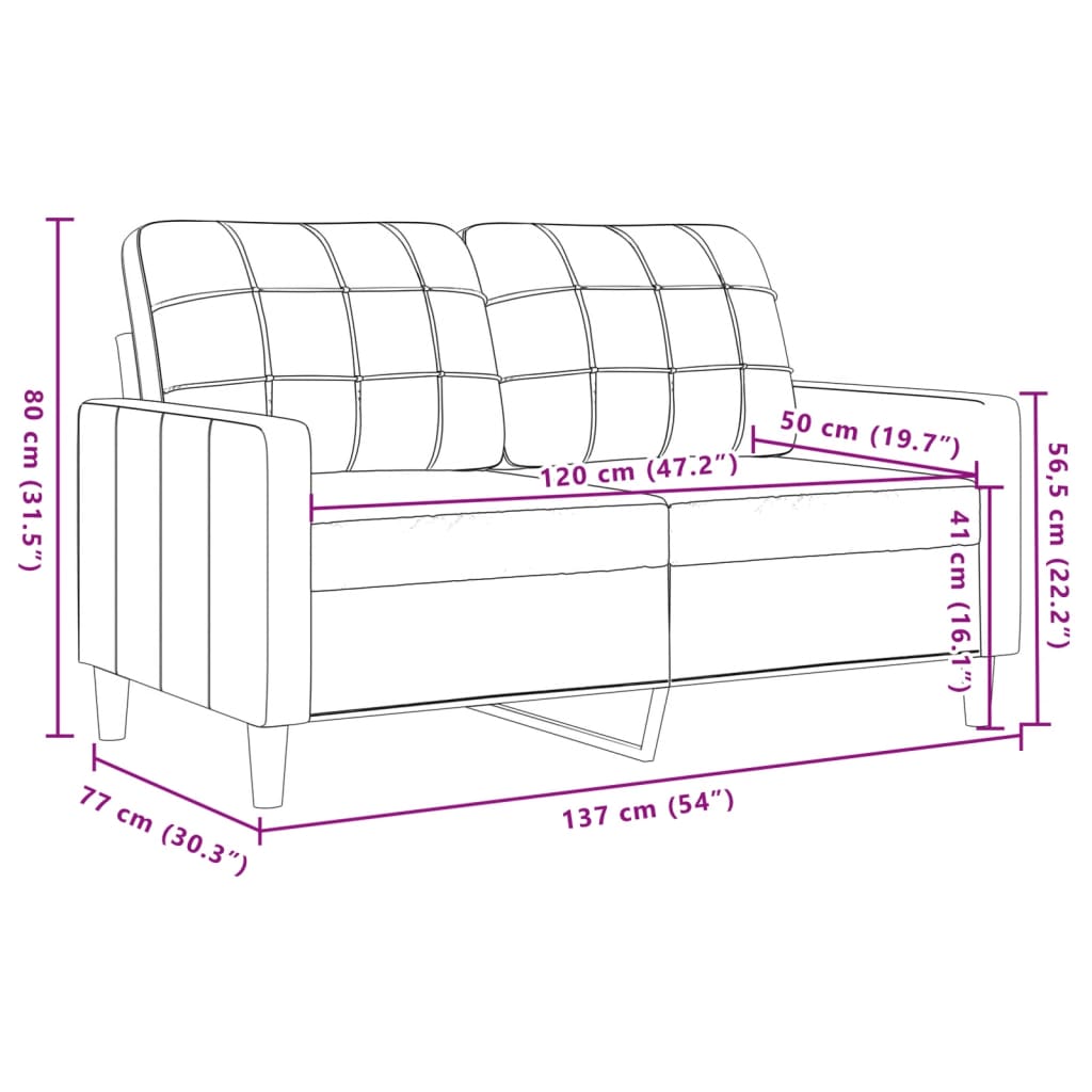 vidaXL 2-Sitzer-Sofa Braun 120 cm Samt