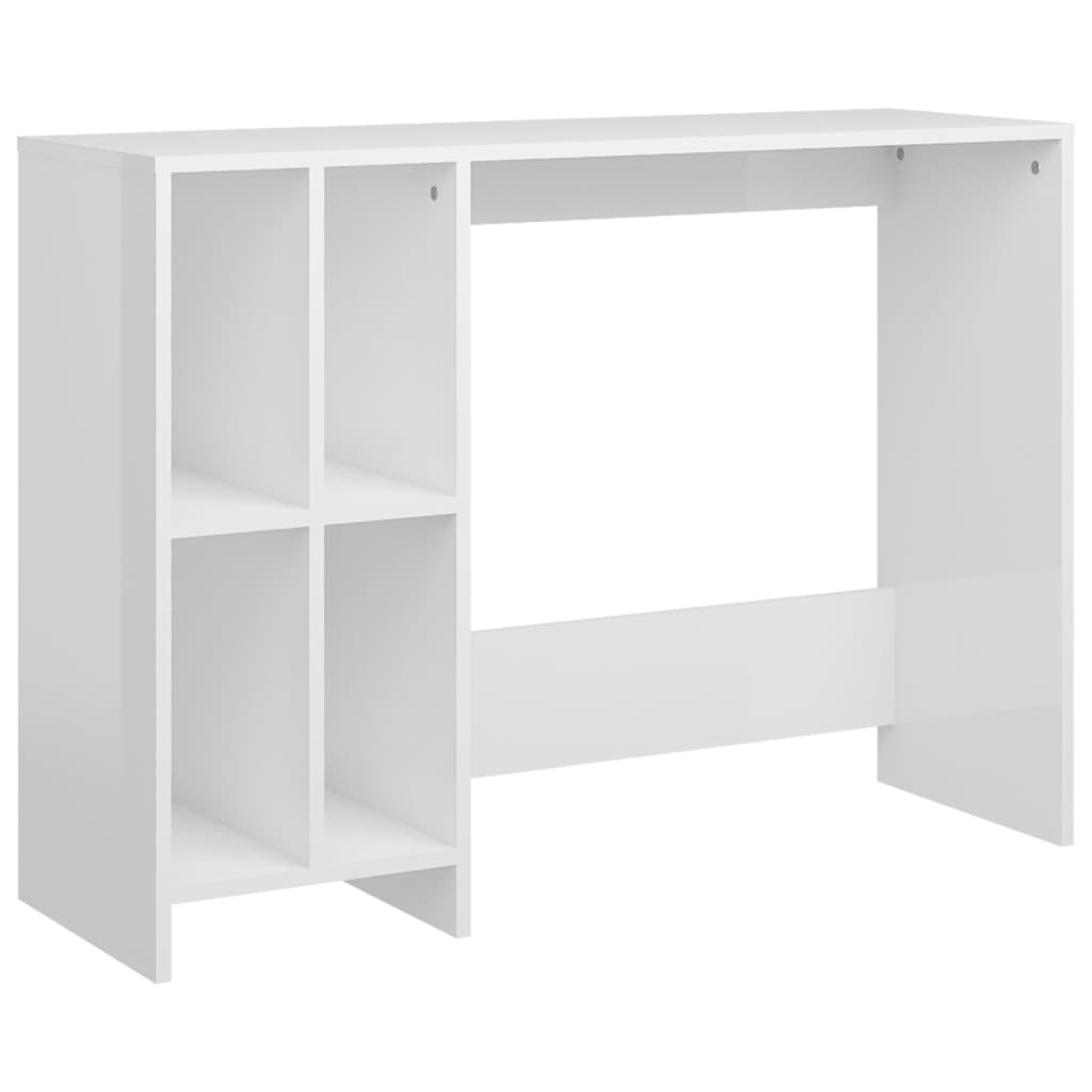 vidaXL Computertisch Hochglanz-Weiß 102,5x35x75 cm Holzwerkstoff