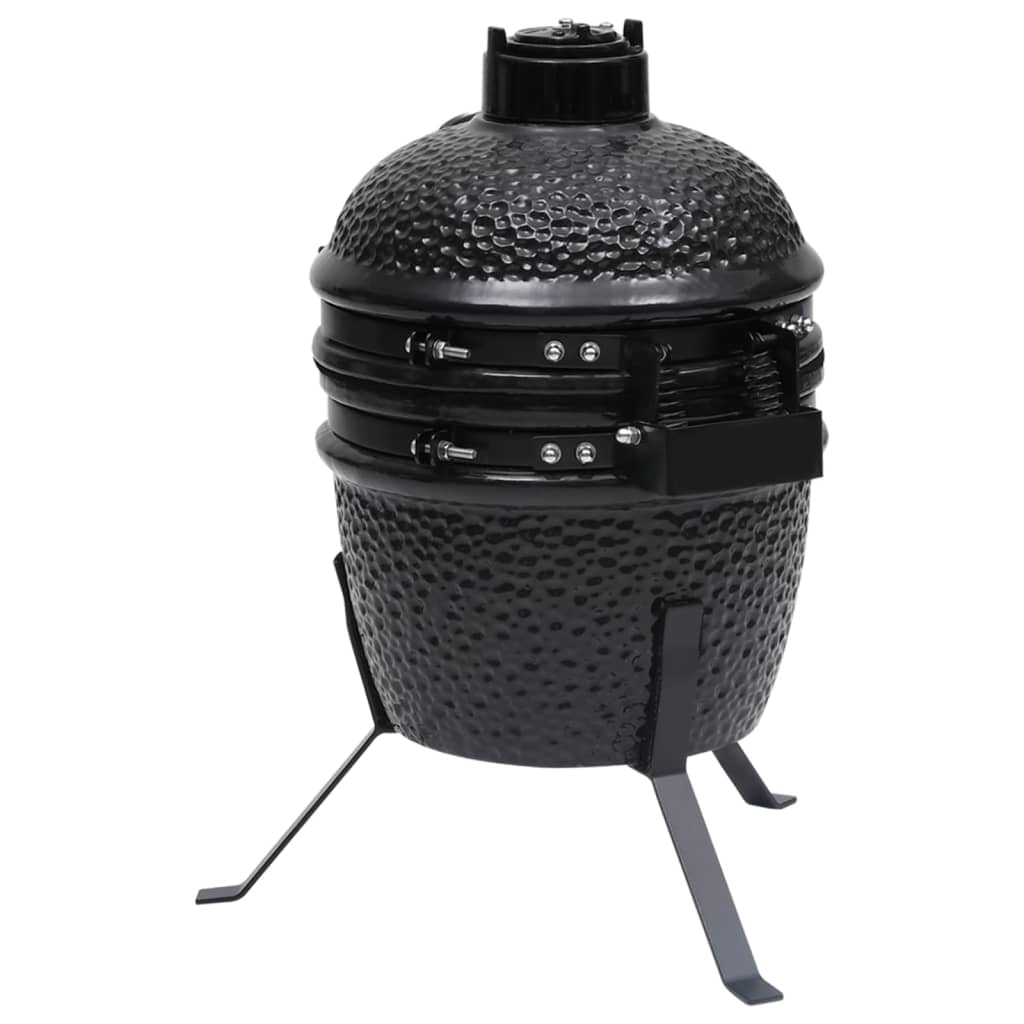 vidaXL 2-in-1 Kamado-Grill Smoker Keramik 56 cm Schwarz