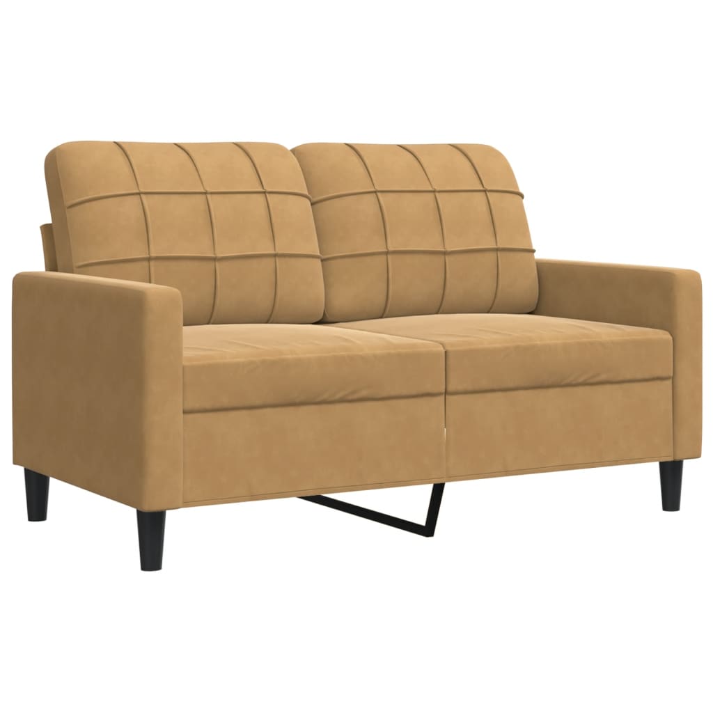 vidaXL 2-Sitzer-Sofa Braun 120 cm Samt