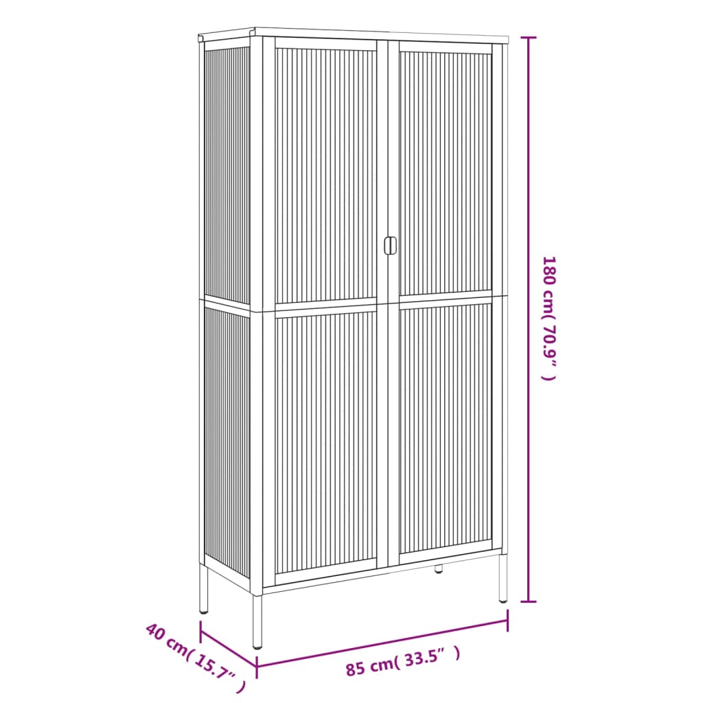 vidaXL Highboard Schwarz 85x40x180 cm Glas und Stahl