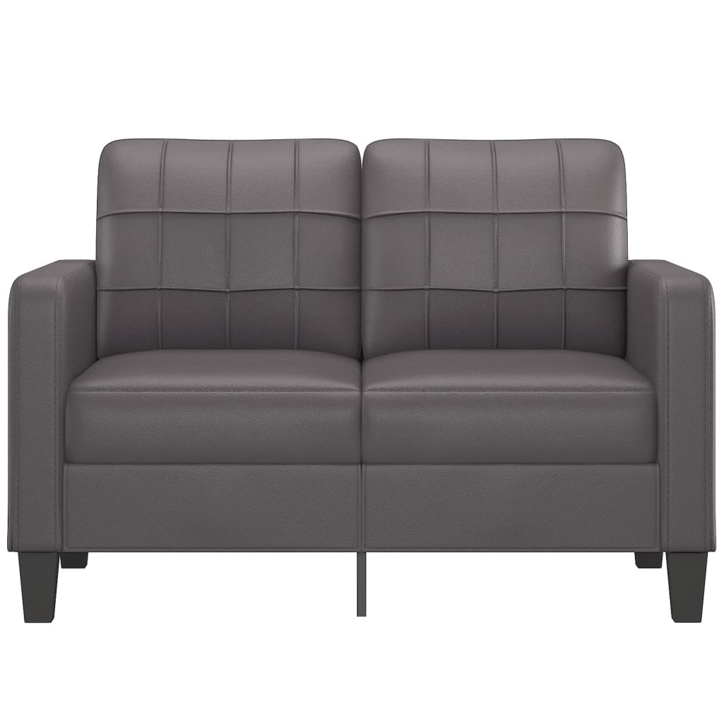 vidaXL 2-Sitzer-Sofa Grau 120 cm Kunstleder