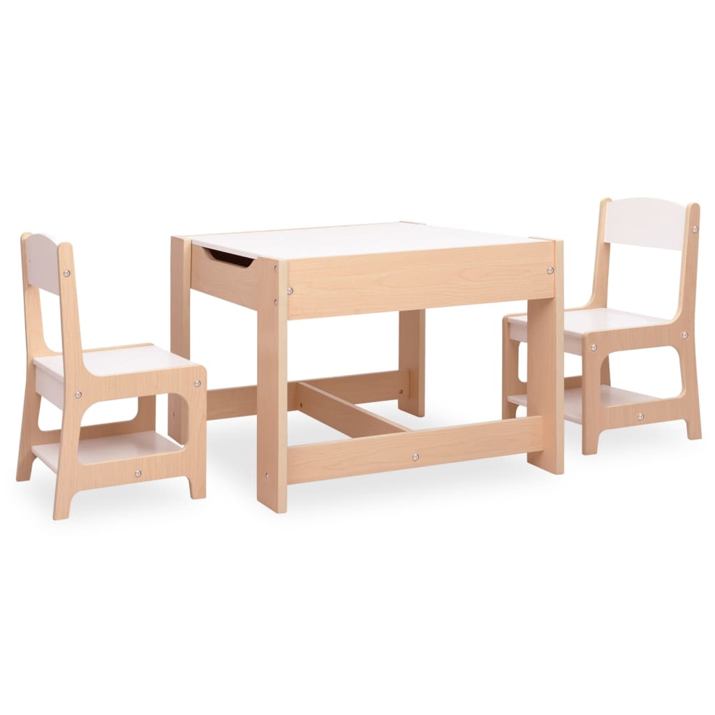 vidaXL Kindertisch mit 2 Stühlen MDF