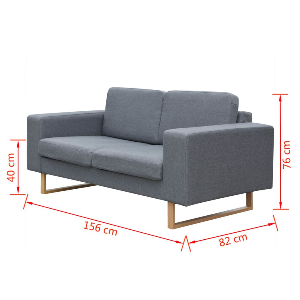 vidaXL 2-Sitzer und 3-Sitzer Sofa Set Hellgrau