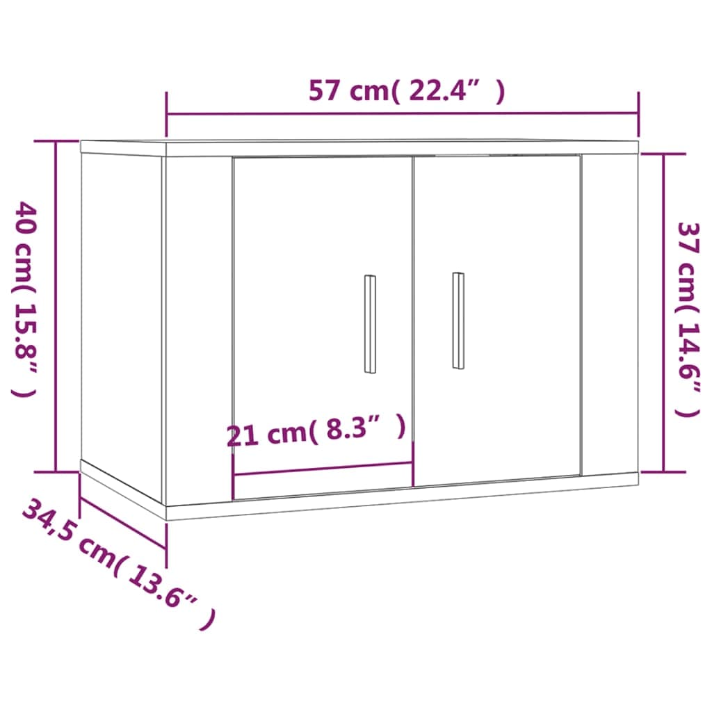 vidaXL 4-tlg. TV-Schrank-Set Räuchereiche Holzwerkstoff