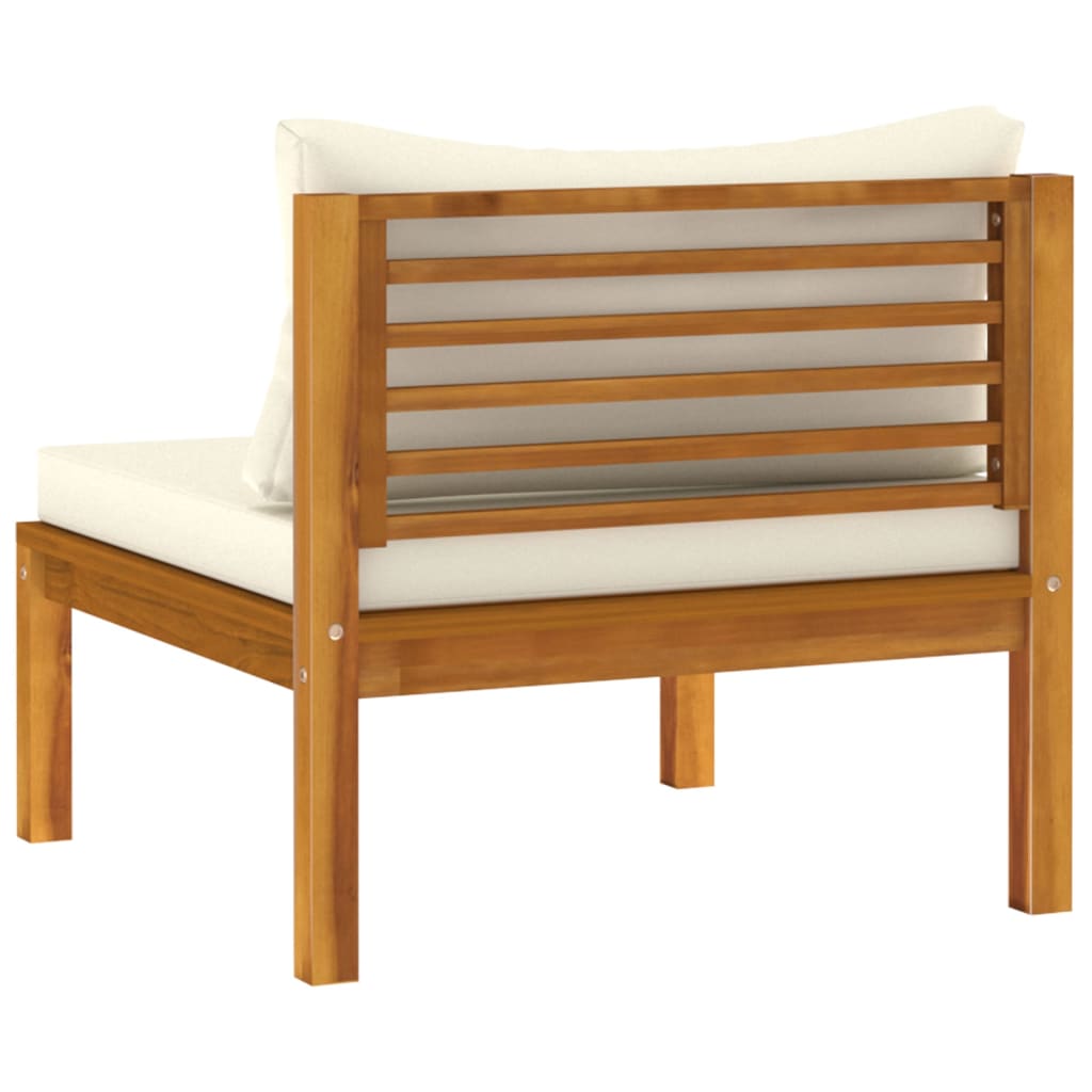 vidaXL 10-tlg. Garten-Lounge-Set mit Creme Kissen Massivholz Akazie