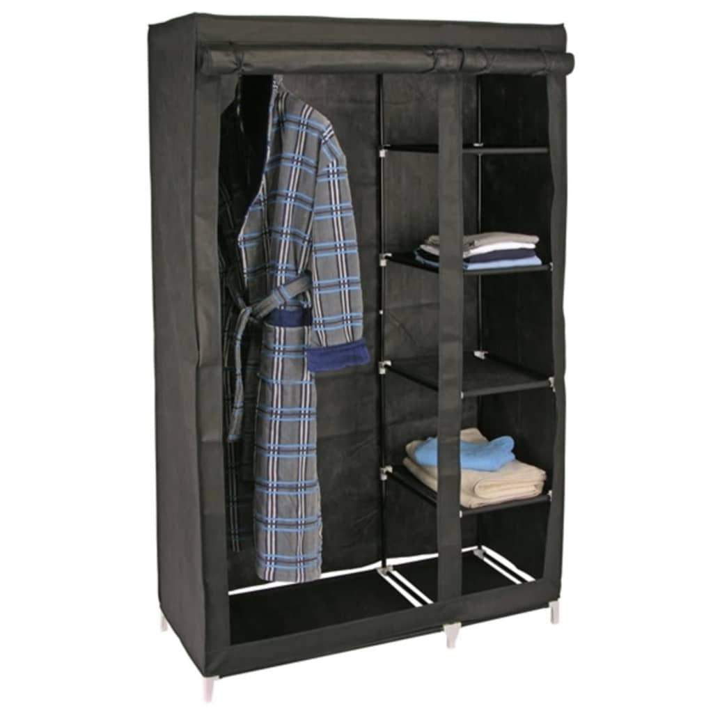 HI Kleiderschrank 110x46x178 cm Stoff Schwarz