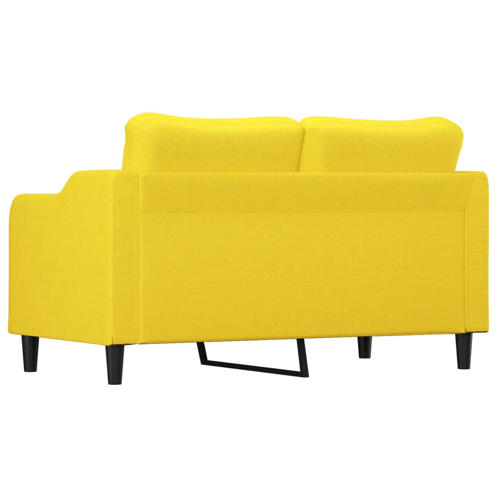 vidaXL 2-Sitzer-Sofa Hellgelb 140 cm Stoff