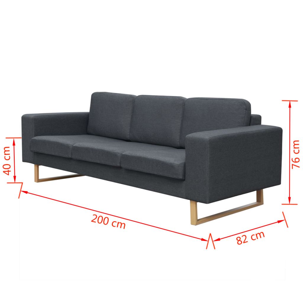 vidaXL 2-Sitzer und 3-Sitzer Sofa Set Dunkelgrau