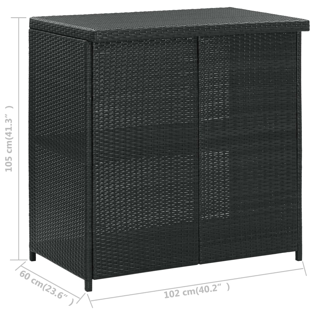 vidaXL 3-tlg. Bar Set Poly Rattan Schwarz