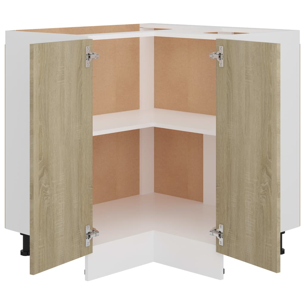 vidaXL Eckunterschrank Sonoma-Eiche 75,5x75,5x81,5 cm Holzwerkstoff