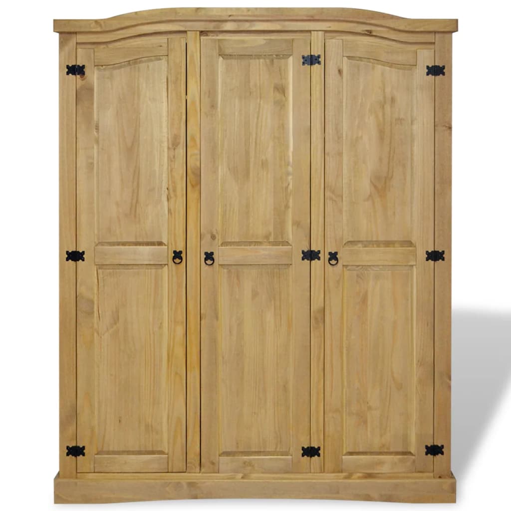 vidaXL Kleiderschrank Mexiko-Stil Kiefernholz 3 Türen
