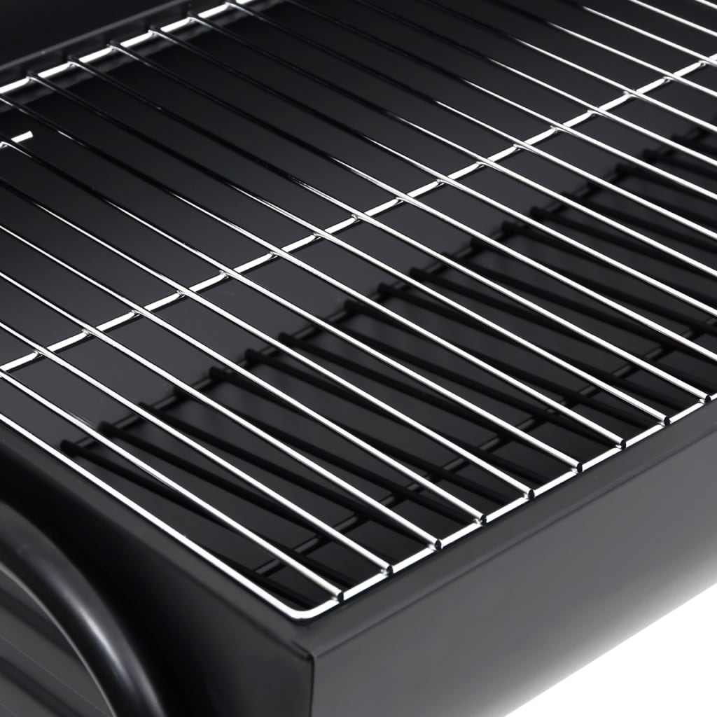 vidaXL Barbecue with 2 grill grates black 80x95x90 cm steel 