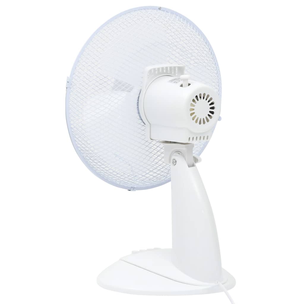 vidaXL Tischventilator 3 Geschwindigkeiten 30 cm 40 W Weiß 