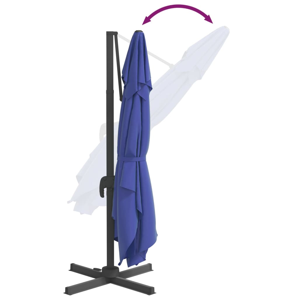 vidaXL Ampelschirm mit Aluminium-Mast Azurblau 400x300 cm