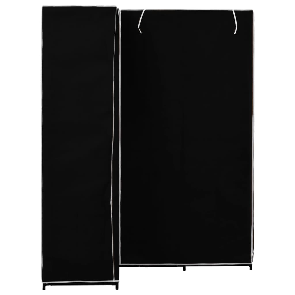 vidaXL Eckkleiderschrank Schwarz 130 x 87 x 169 cm