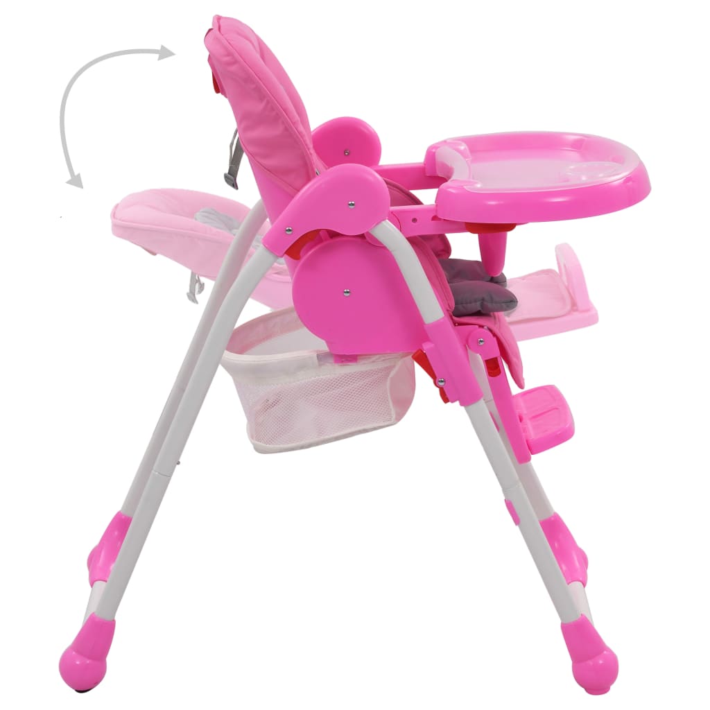 vidaXL Baby-Hochstuhl Rosa und Grau