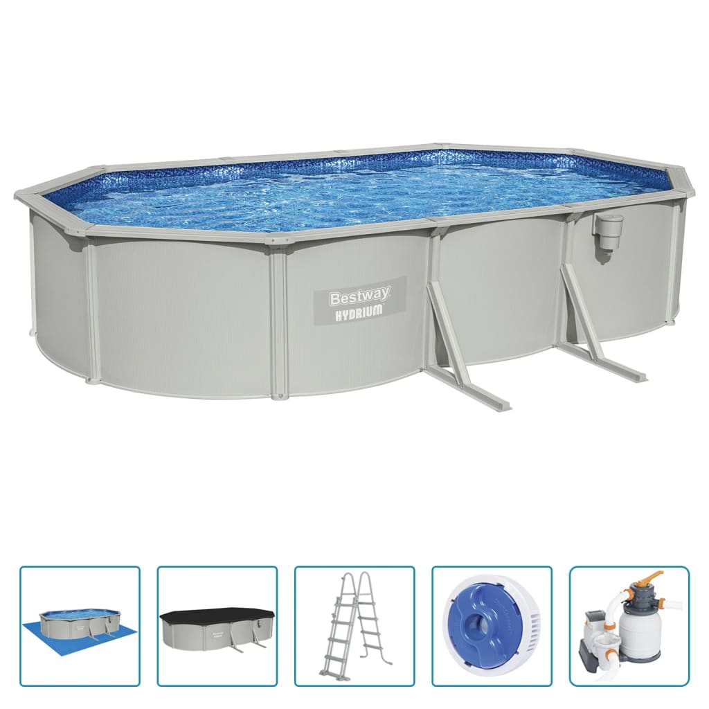 Bestway Hydrium Aufstellpool Oval 610x360x120 cm