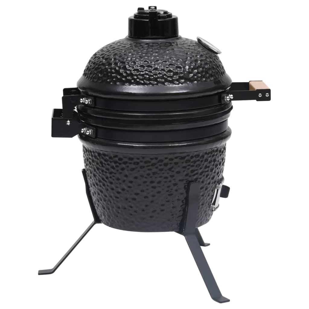 vidaXL 2-in-1 Kamado-Grill Smoker Keramik 56 cm Schwarz