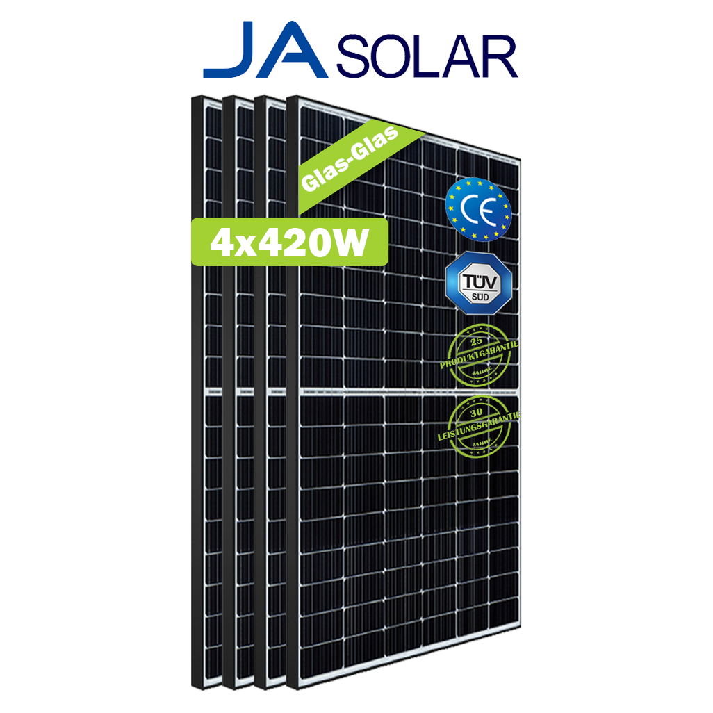 Balkonkraftwerk JA Solar - Bifacial 1680WP/1600W 4x420Wp - Deye