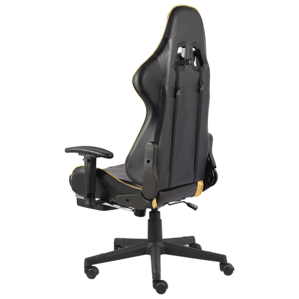 vidaXL Gaming-Stuhl mit Fußstütze Drehbar Golden PVC