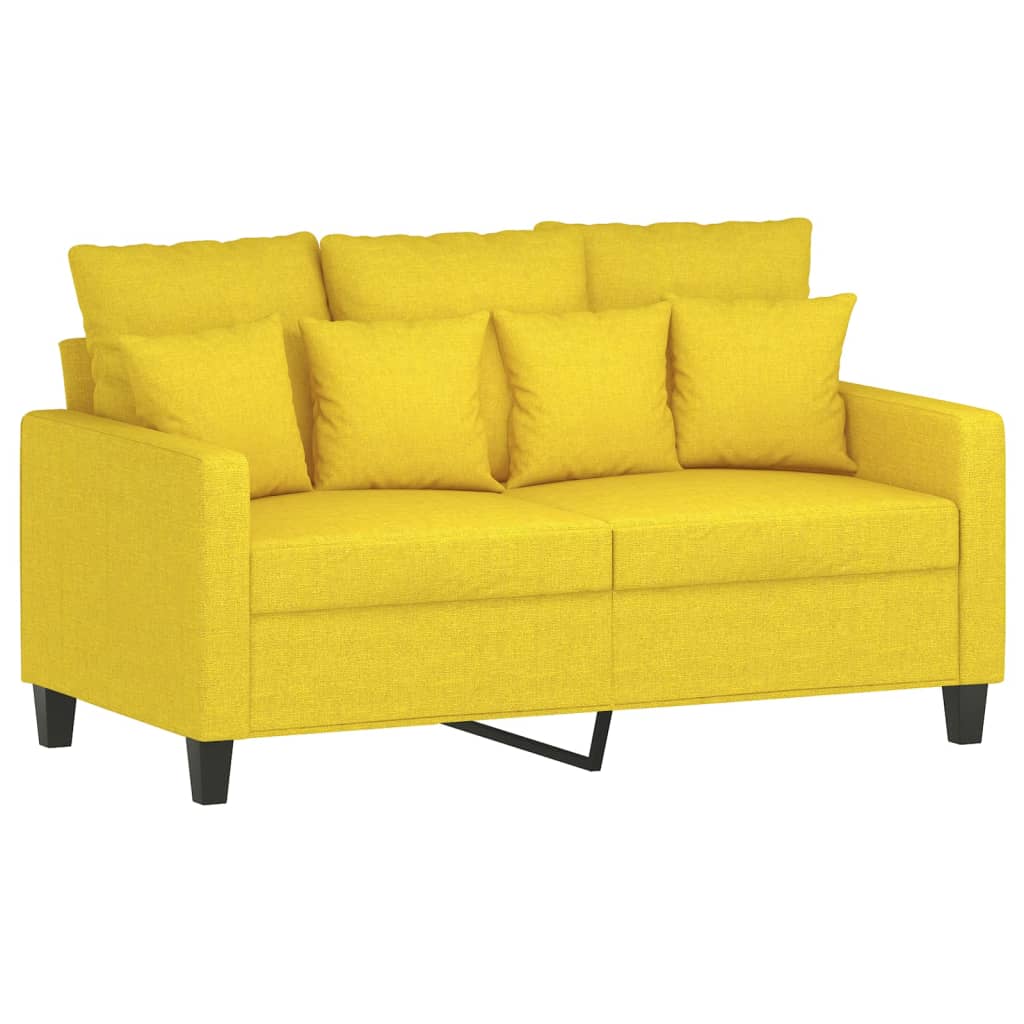 vidaXL 2-Sitzer-Sofa Hellgelb 120 cm Stoff