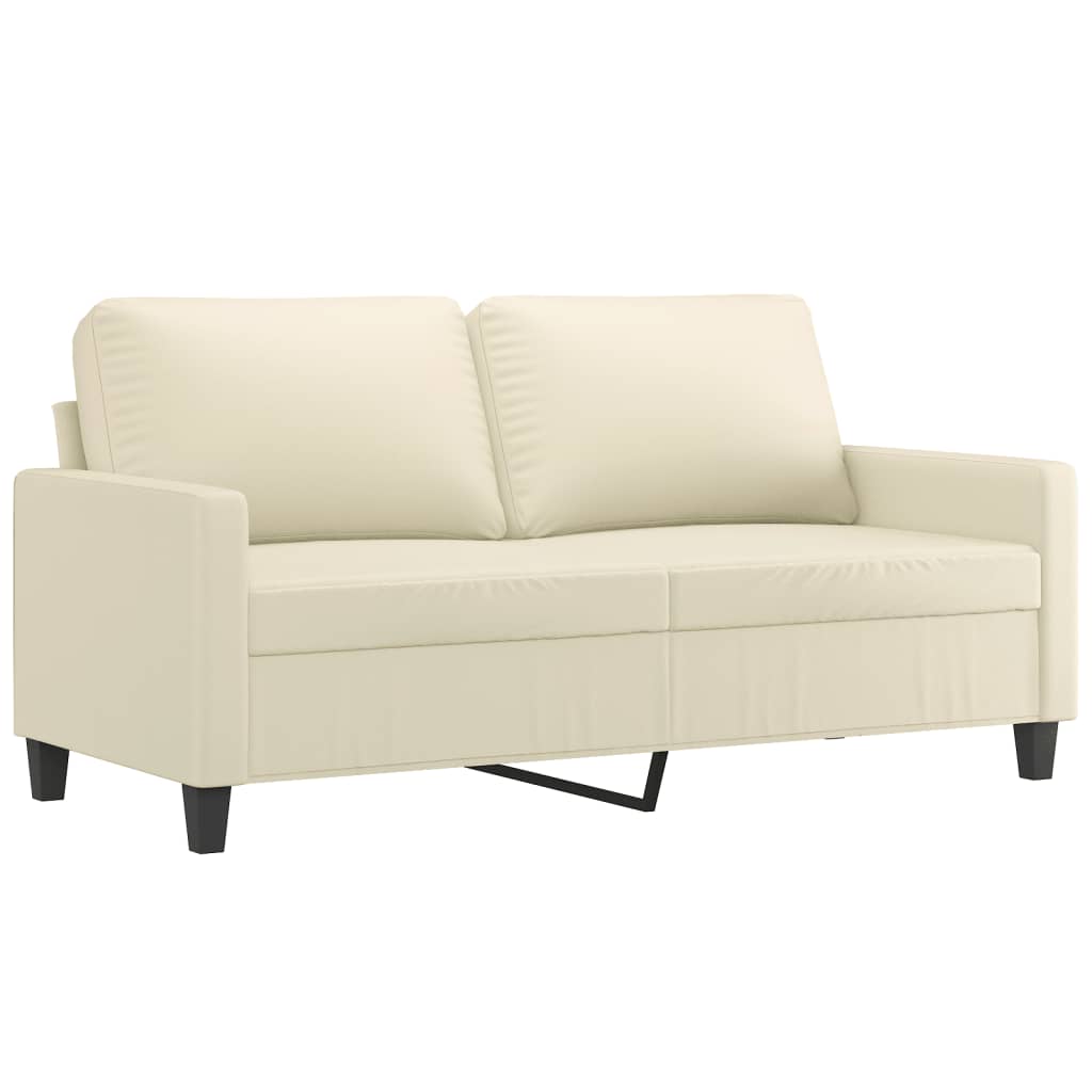 vidaXL 2-Sitzer-Sofa Creme 140 cm Kunstleder