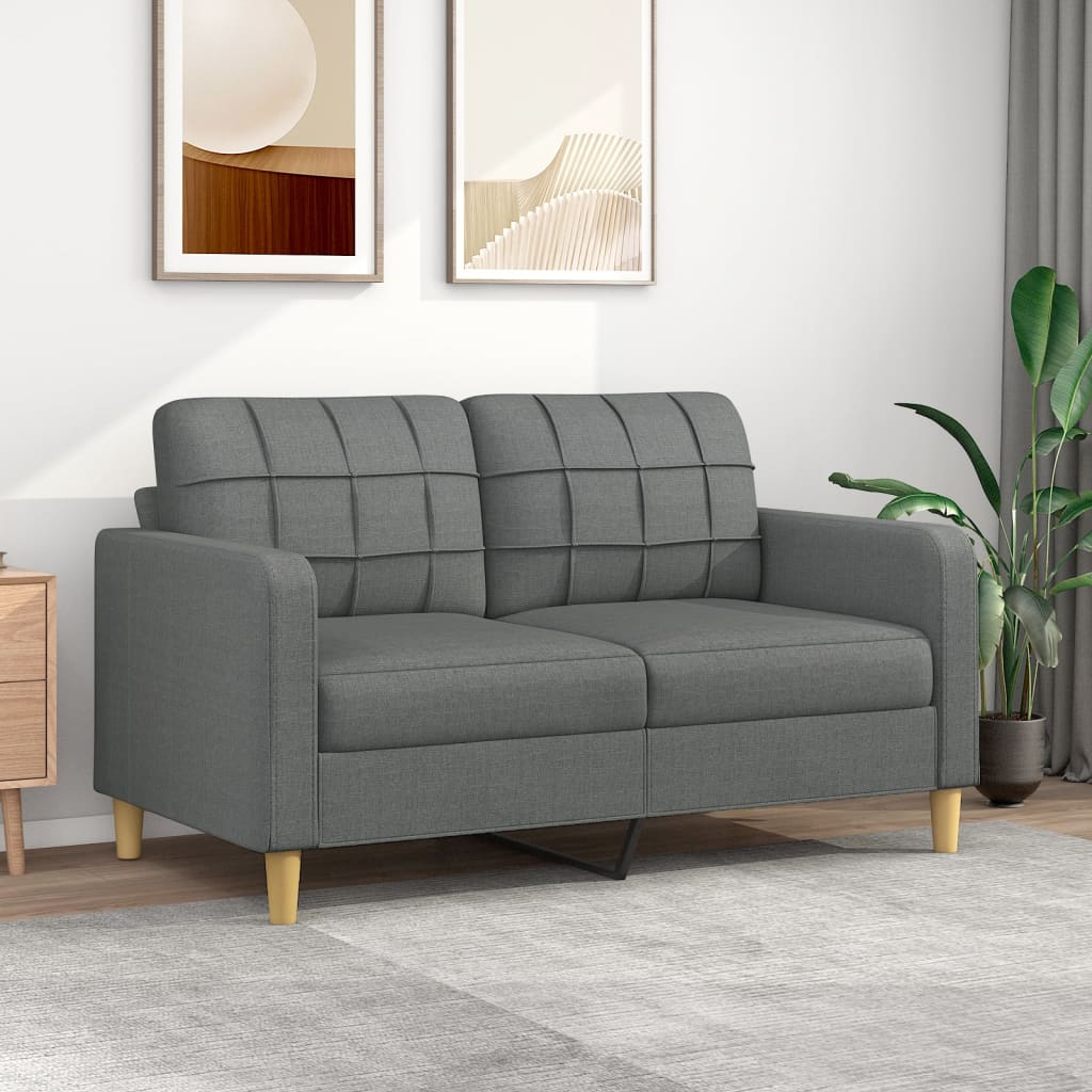 vidaXL 2-Sitzer-Sofa Dunkelgrau 140 cm Stoff